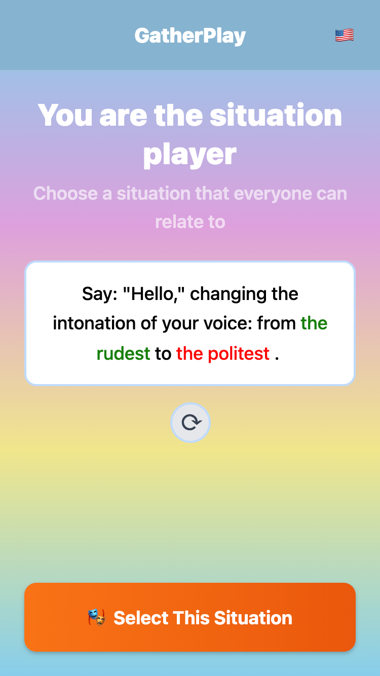 Choose situation screen